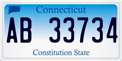 CT license plate AB33734