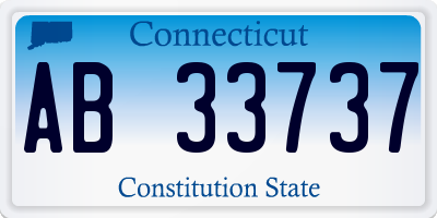 CT license plate AB33737