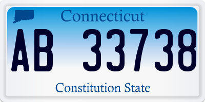 CT license plate AB33738