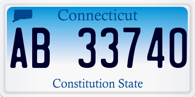 CT license plate AB33740