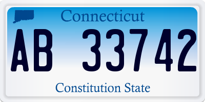 CT license plate AB33742