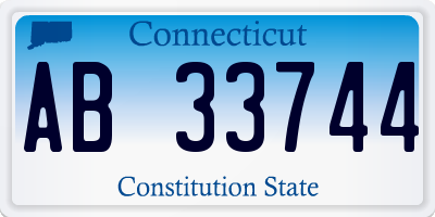 CT license plate AB33744