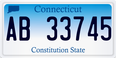 CT license plate AB33745