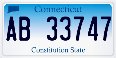 CT license plate AB33747