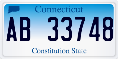 CT license plate AB33748