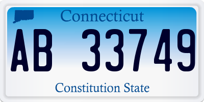 CT license plate AB33749