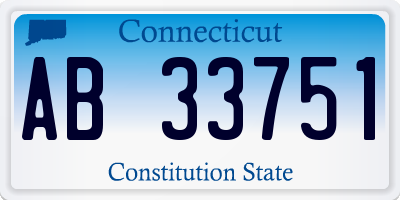 CT license plate AB33751