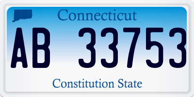 CT license plate AB33753