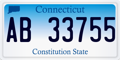CT license plate AB33755