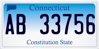 CT license plate AB33756