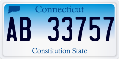 CT license plate AB33757