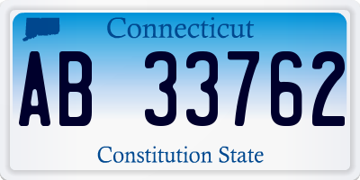 CT license plate AB33762