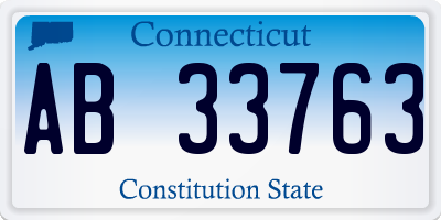 CT license plate AB33763