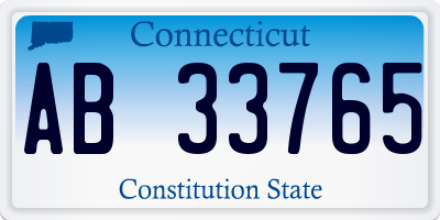 CT license plate AB33765