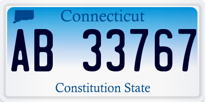 CT license plate AB33767