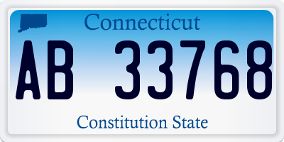 CT license plate AB33768