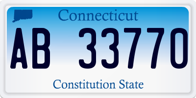 CT license plate AB33770