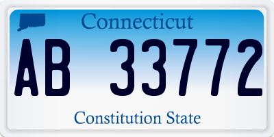 CT license plate AB33772