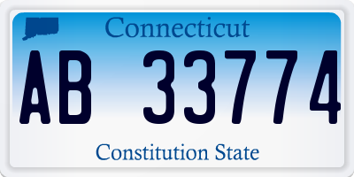 CT license plate AB33774