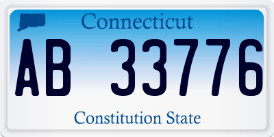 CT license plate AB33776