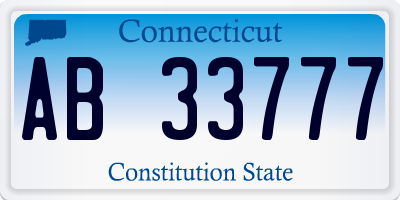 CT license plate AB33777