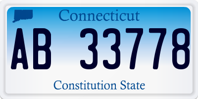 CT license plate AB33778