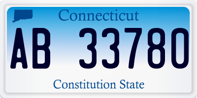 CT license plate AB33780