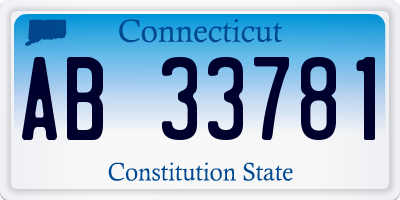 CT license plate AB33781