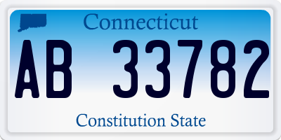 CT license plate AB33782