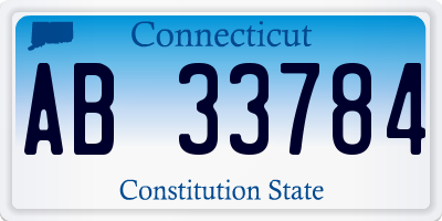 CT license plate AB33784