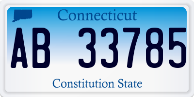 CT license plate AB33785