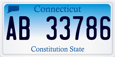 CT license plate AB33786