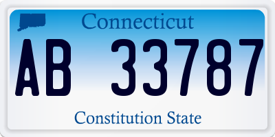 CT license plate AB33787