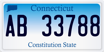 CT license plate AB33788