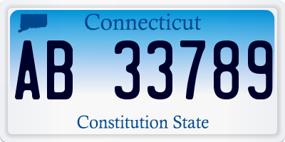 CT license plate AB33789