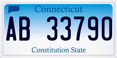 CT license plate AB33790