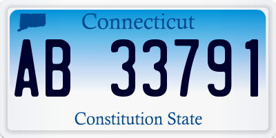 CT license plate AB33791