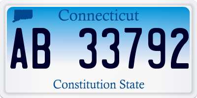 CT license plate AB33792