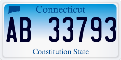 CT license plate AB33793