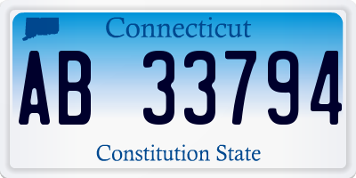 CT license plate AB33794