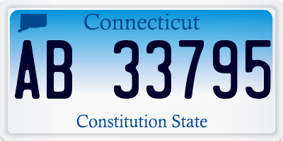 CT license plate AB33795