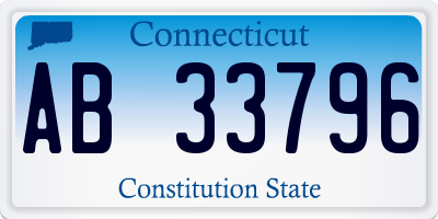 CT license plate AB33796