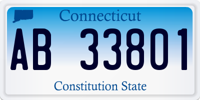 CT license plate AB33801