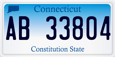 CT license plate AB33804