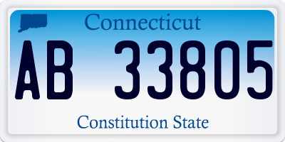 CT license plate AB33805