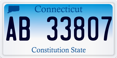 CT license plate AB33807