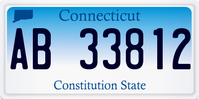 CT license plate AB33812