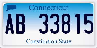 CT license plate AB33815