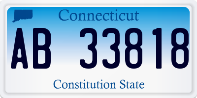 CT license plate AB33818