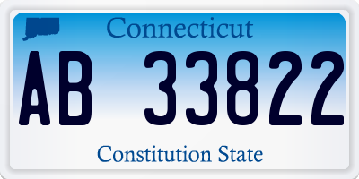 CT license plate AB33822